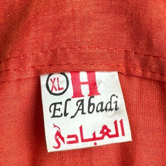 El Abadi Size XL Caftan Brick Red Ornate Embroidered Cotton Tunic Desert Prayer - Picture 5 of 14